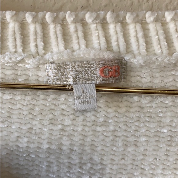 Gianni Bini Crop Cable Knit Chenille Sweater Sz L - Picture 3 of 6